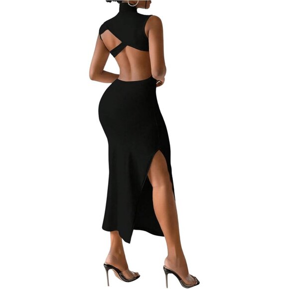 Dresses & Skirts - Women's Backless Maxi Dress Summer Bodycon Night Out Open Back Sexy